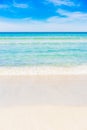 Beach summer sea sand with clear ocean water waves Royalty Free Stock Photo