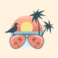 Summer holiday vector illustration retro summer vacation