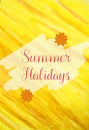 summer holiday with yellow and orange background