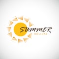 Summer holiday yellow sun icon