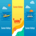 Summer Holidays Banner with Sea Crab
