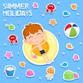 Summer holidays - Beach party elements - Adorable sticker Royalty Free Stock Photo