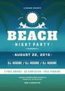 Summer Holidays Beach Party Typography Poster or Flyer Design