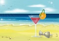 Summer holidays beach photo realistic vector background