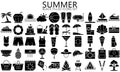 Summer and Holidays black filled icons set Royalty Free Stock Photo