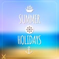 Summer holidays card. Blurry vector landscape. Royalty Free Stock Photo