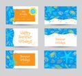 Summer Holidays card with sea elements. Royalty Free Stock Photo