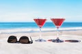 Summer holidays concept, two cocktails Royalty Free Stock Photo