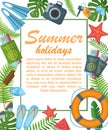 Summer holidays flat poster Royalty Free Stock Photo