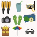 Summer holidays icon set.