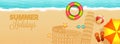 Summer holidays in italy concept with beach view, sand art illus Royalty Free Stock Photo