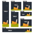 Summer holidays in Italy poster or banner design with Colosseum