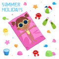 Summer holidays - Little black girl and beach time - Multicultural