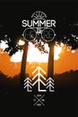 Summer holidays poster. Vector typography design on sunset background. Eps 10. Royalty Free Stock Photo