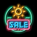 summer holidays sale discount neon glow icon illustration Royalty Free Stock Photo