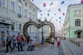 Summer holidays in the streets of the center of Moscow Royalty Free Stock Photo