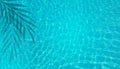 summer holidays swiimming pool water light blue and shadows of palm leaves Royalty Free Stock Photo