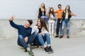 Summer holidays and teenage concept - group of smiling teenagers