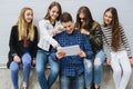Summer holidays and teenage concept - group of smiling teenagers