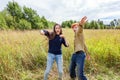 Summer holidays vacation happy people concept. Loving couple having fun together in nature outdoors. Happy young man Royalty Free Stock Photo