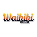 Summer holidays waikiki beach sign symbol vector