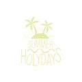 Summer Holydays Beige Vintage Emblem Royalty Free Stock Photo