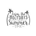 Summer Holydays Black And White Vintage Emblem Royalty Free Stock Photo