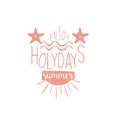 Summer Holydays Vintage Emblem With Stars Royalty Free Stock Photo