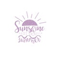 Summer Holydays Violet Vintage Emblem Royalty Free Stock Photo