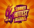 Summer hottest discounts sale banner or poster Royalty Free Stock Photo