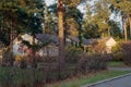 Summer house estate in forest street town