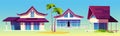 Summer houses, bungalows on sea beach Royalty Free Stock Photo