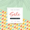 Summer ice cream pattern summer 50% Sale banner template design. Big sale special offer. Special offer banner for poster, flyer, Royalty Free Stock Photo