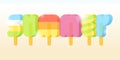 Summer ice cream typography Royalty Free Stock Photo