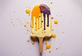 Summer ice lolly popsicle colorful melting ice cream. Generative ai Royalty Free Stock Photo