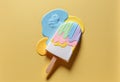 Summer ice lolly popsicle colorful melting ice cream. Generative ai Royalty Free Stock Photo