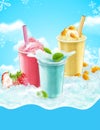 Summer ice shaved takeout cup Royalty Free Stock Photo