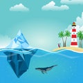 Summer iceberg lighthouse