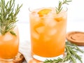 Summer iced with fresh orange cocktails with fresh citrus fruits