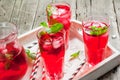 Summer iced red drink - tea or juice