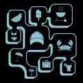 Summer icon. Chromatic full summer icons. Symbol of tourism. Color illustrations