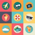 Summer icon. Flat design trend Royalty Free Stock Photo