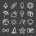 Summer Icon Set - Flat Outline