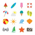 Summer Icon Set - Flat Outline