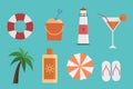 summer icon set Royalty Free Stock Photo