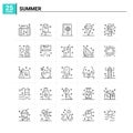 25 Summer icon set. vector background Royalty Free Stock Photo