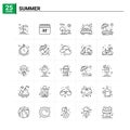 25 Summer icon set. vector background Royalty Free Stock Photo