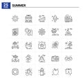 25 Summer icon set. vector background Royalty Free Stock Photo