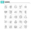 25 Summer icon set. vector background Royalty Free Stock Photo