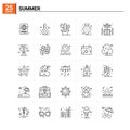 25 Summer icon set. vector background Royalty Free Stock Photo